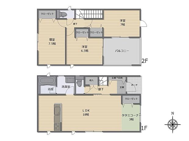 (1号棟)、価格2190万円、3LDK、土地面積158.88m2、建物面積104.49m2