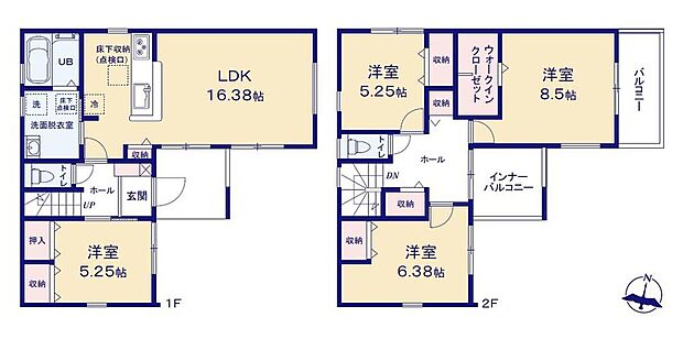 (1号棟)、価格2780万円、4LDK、土地面積130.88m2、建物面積111.39m2