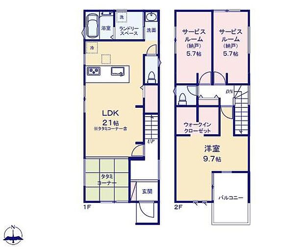 (１号棟)、価格3890万円、1LDK+2S、土地面積135.74m2、建物面積101.96m2