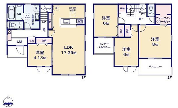 (１号棟)、価格2390万円、4LDK、土地面積184.61m2、建物面積109.72m2