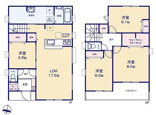 (２号棟)、価格3299万円、4LDK、土地面積155.38m2、建物面積106m2