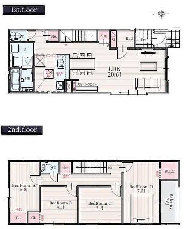 (１号棟)、価格3799万円、4LDK、土地面積137.34m2、建物面積102.05m2