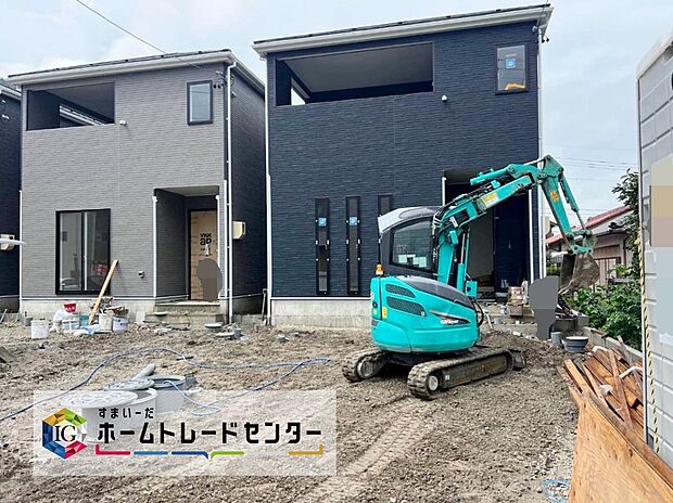 【現地外観写真】1号棟外観写真　資料送付・ご見学即対応！お客様にあった資金計画書の作成や近隣の完成物件のご紹介も可能です。現地をご覧いただきながら、住まいの夢をお聞かせください♪