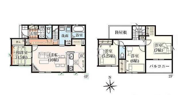 (1号棟)、価格2590万円、4LDK、土地面積165.64m2、建物面積107.02m2