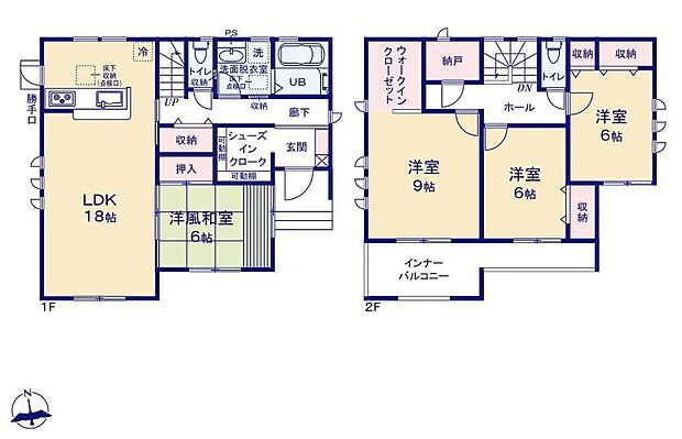 (5号棟)、4LDK+S、土地面積220.31m2、建物面積128.35m2