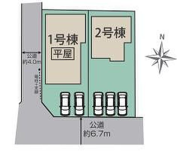 陽当たり×風通良好◎土地面積57坪超！
駐車スペース2～3台可能で来客時も安心のゆとりある配置です♪