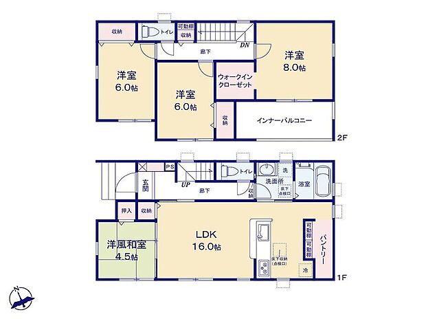 (2号棟)、価格3390万円、4LDK、土地面積201.37m2、建物面積113.01m2