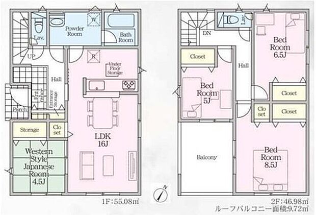 【4LDK】◇LDK16帖！続き間に和室付き♪来客時にも重宝します☆
◇全居室収納完備で、いつでもお部屋をすっきりとお使い頂けます♪
◇2部屋から出入り可能な広々バルコニー♪お洗濯も快適◎