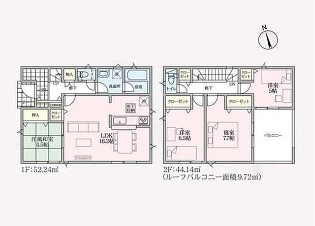 【4LDK】◇ベビーカーや外遊び用おもちゃもサッと出し入れできるSIC♪
◇お子様の遊び場から客間まで使い勝手の良い1階和室♪
◇家族の布団を一度にたくさん干せるゆったりした広さのインナーバルコニー♪