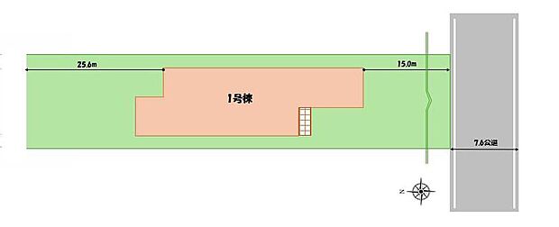 【全体区画図】南道路の整形地！！3ＬＤＫの機能的なプランで、「あったらいいね」の声に応えます！
前道が7.6ｍあるので、車庫入れが苦手な方でも安心して入れられます。