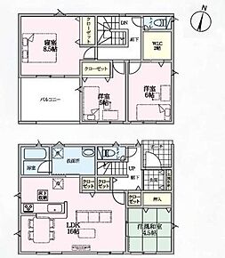 ◇LDK16帖＋和の憩いをもたらす4.5帖の和室付き♪◇全居室収納完備☆ホール収納、パントリー、WICなど収納豊富なお家♪◇主寝室8.5帖！ベットを置いてもゆとりある広さで家具やインテリア配置が楽しめます♪ 