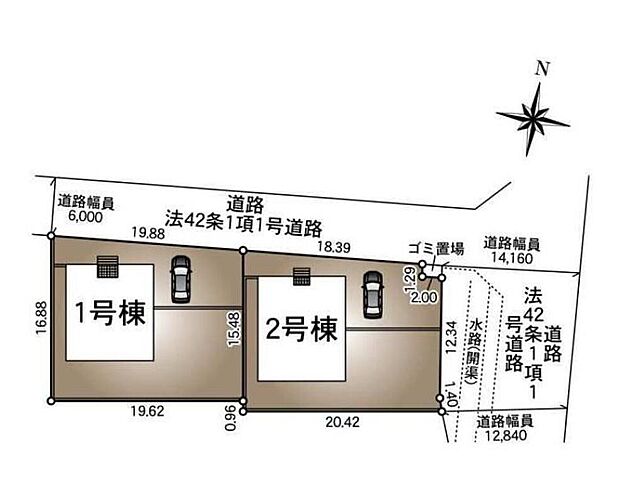 【全体区画図】敷地面積はゆとりある95坪超!カースペース付♪
南側には広々お庭スペースも確保◎
周辺は閑静な住宅地で落ち着いた新生活を送るのにぴったりです♪