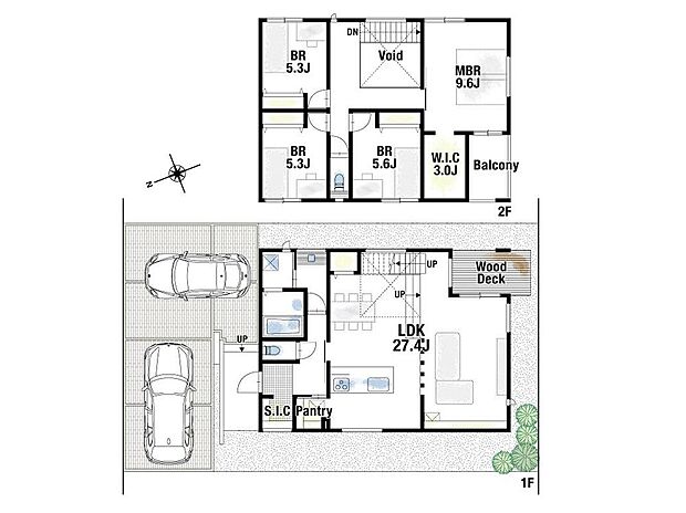 広々としたLDKと整えられた生活動線が、ワンランク上の快適性を実現。2階には独立性の高い4室を配置し、家族の時間と個の時間が心地よく共存できる住まいです。