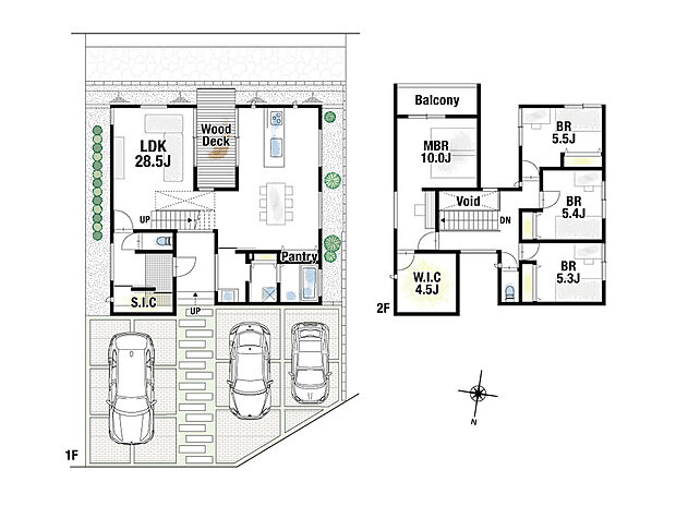 (2号地)、価格7980万円、4LDK、土地面積209.93m2、建物面積137.39m2