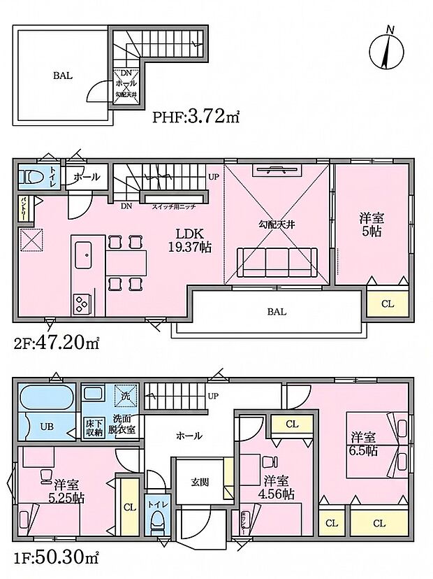 大きな掃き出し窓からは、直接バルコニーへと出ることができます。窓を開け放つことで室内と屋外が一体となり、さらに広々とした空間を楽しむことが可能です。休日は窓辺でのんびりとカフェタイムを楽しめます。
