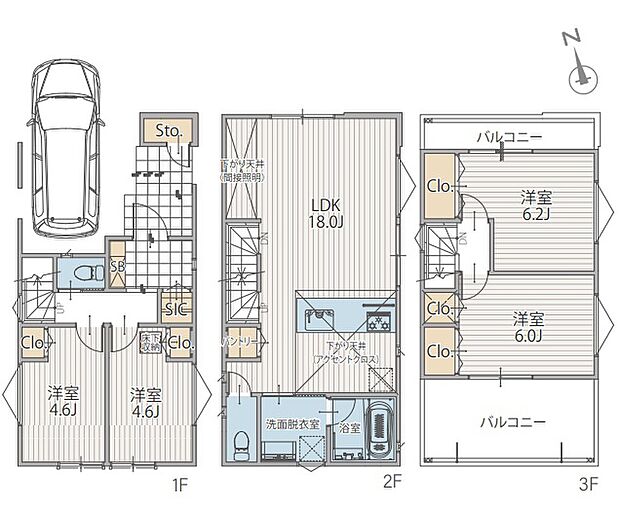 【4LDK】建物面積に車庫面積10.06ｍ2含む。
