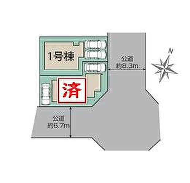 緑豊かな住宅街！
車２台駐車可能です！