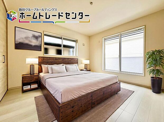 バーチャルにて家具を配置。居室に収納を完備しておりますので、いつでもお部屋をすっきりとお使い頂けそうです。自分好みのインテリアやレイアウトを考えるのも楽しみです。