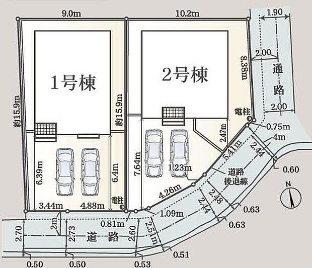 新規2区画分譲開始しました!
並列駐車2台可能です♪