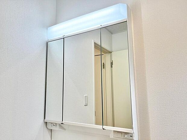 【ミラーキャビネット】ミラー扉の内側がすべて収納スペースになっています。
ティッシュBOXも収納可能。
可変トレイは、収納物に応じて高さの調節が可能。
取り外して洗えるので清潔です。