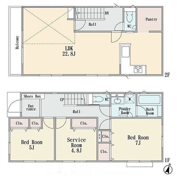【2LDK+S】※現況と相違がある場合は現況を優先
