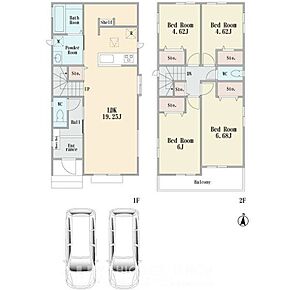 建物プラン間取:4LDK 建物プラン面積:97.40m2 建物プラン価格:1535万円 G号棟※現況と相違がある場合は現況を優先 