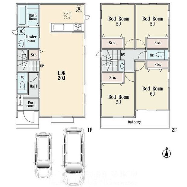 建物プラン間取:4LDK 建物プラン面積:97.29m2 建物プラン価格:1533万円 D号棟※現況と相違がある場合は現況を優先