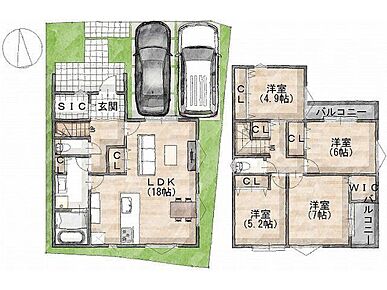 建物プラン間取:4LDK 建物プラン面積:104.54m2 建物プラン価格:2000万円 - 