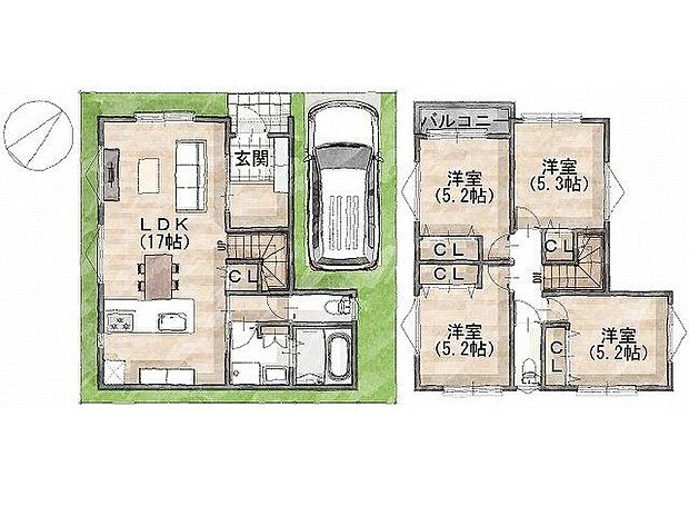 建物プラン間取:4LDK 建物プラン面積:92.32m2 建物プラン価格:2000万円 -