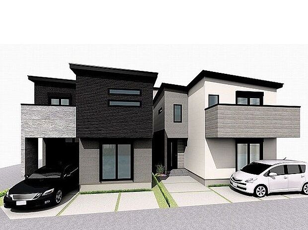 【外観パース】ZEH水準省エネ住宅にて、冬はあたたかく、夏は涼しいお家に