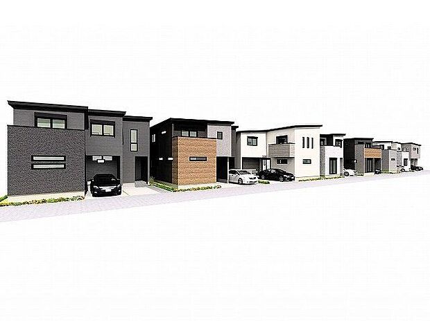 【外観パース】ZEH水準省エネ住宅にて、冬はあたたかく、夏は涼しいお家に