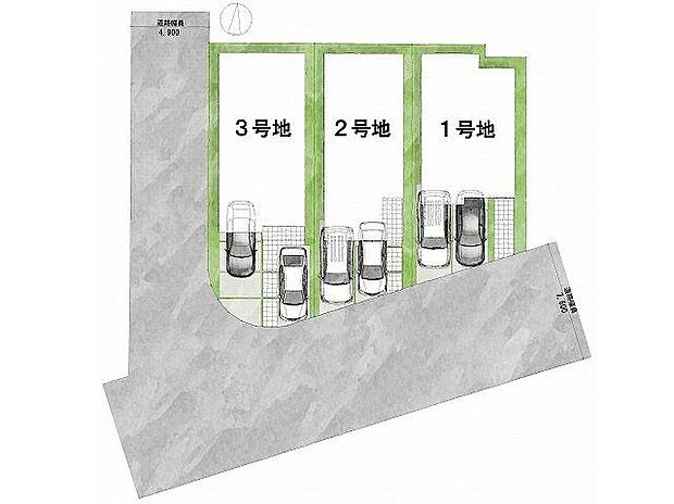 【全体区画図】全3区画、好評分譲中!