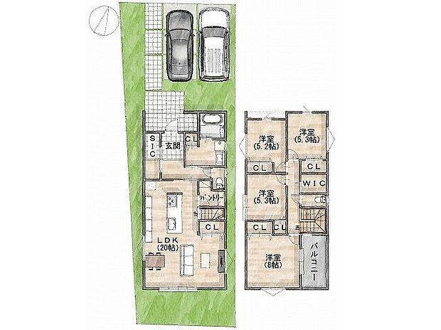 建物プラン間取:4LDK 建物プラン面積:116.34m2 建物プラン価格:2000万円 -