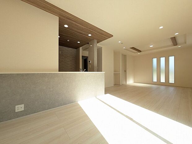 【リビング】LDKには大きな窓からたくさんの光が入り、明るく、開放的な空間を演出してくれます。お友達が遊びに来た時も自慢のリビングになりますね！