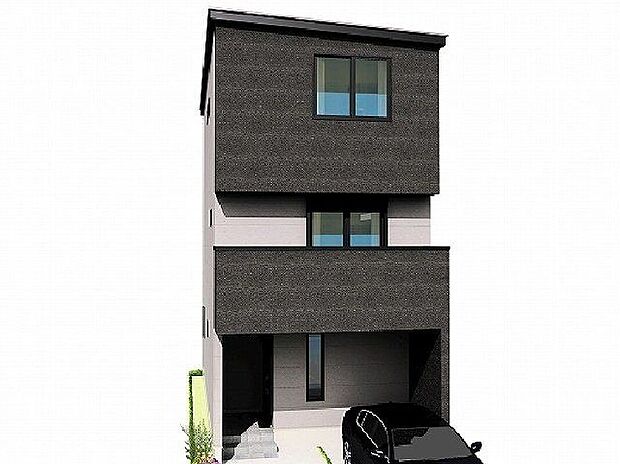 【外観パース】ZEH水準省エネ住宅にて、冬はあたたかく、夏は涼しいお家に