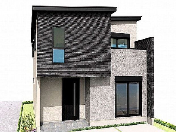 【外観パース】ZEH水準省エネ住宅にて、冬はあたたかく、夏は涼しいお家に