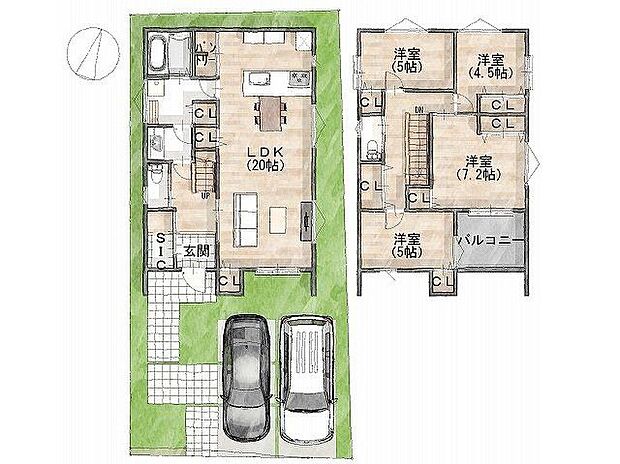 \間取り図/収納の充実したゆとりある間取りです
