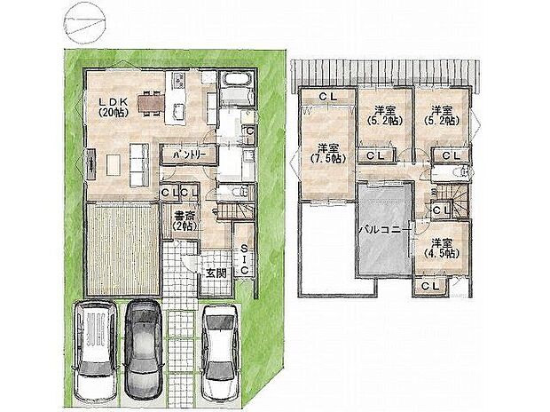 【その他】【参考プラン間取り図】一級建築士×女性コーディネーター監修『ママに嬉しい家事ラク動線』設計