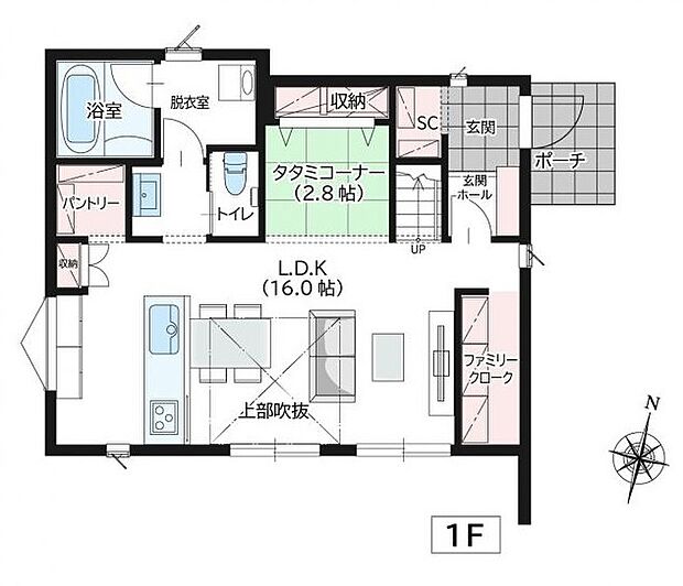 【3LDK】No M-7 1階間取り図です。