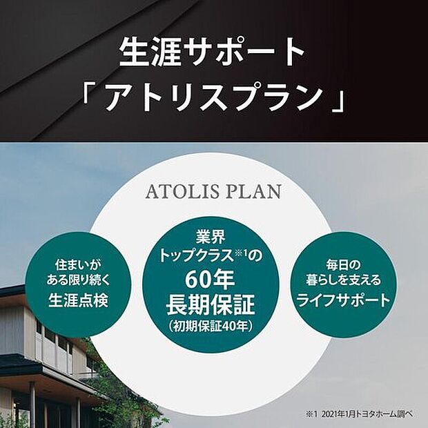 【生涯サポートアトリスプラン】トヨタホームは、トヨタのモノづくりの想いを受け継ぐ、トヨタグループ17社の一員です。世界から信頼されるグループの
経験と技術を最大限に活かし、トヨタホームにしかできない住まいをお届けしています。