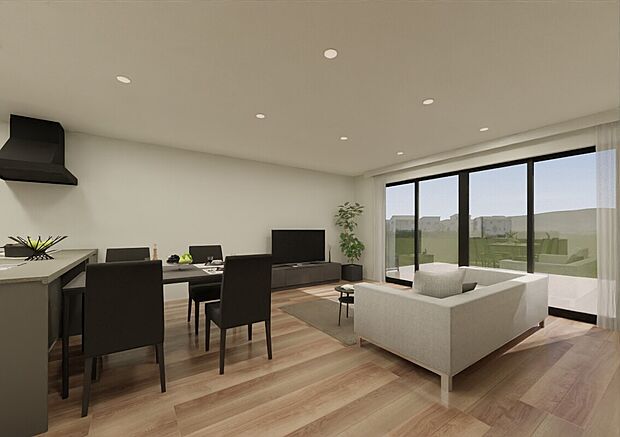 【 参考プラン／SINCE Biss】大開口の明るいリビングや、心地よい整理された空間尚豊かな空間の広がりを感じる暮らしを実現します。※内観パースはイメージです。