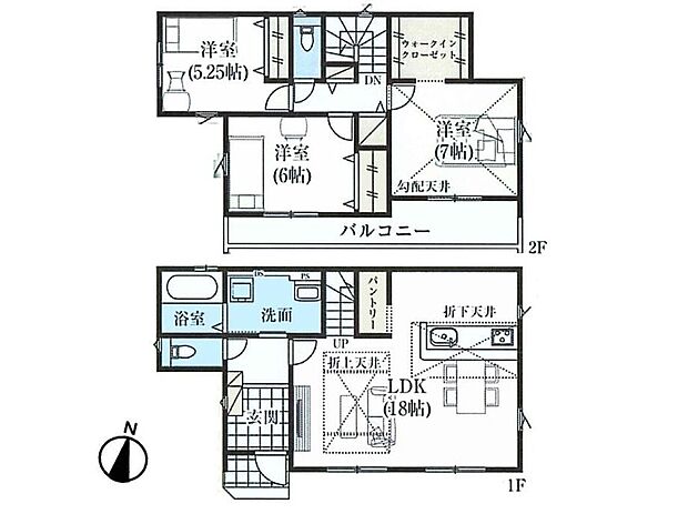 【間取】3LDK+WIC+パントリーで収納力は十分に備えてます。