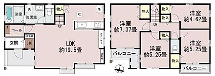 暮らしの快適性・居心地の良い住空間設計です。リビングを中心に、ご家族皆様が充実の暮らしをお送りいただけるプランニングです。 