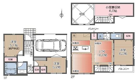 【D号棟　間取図　建物面積：68.51m2】 暮らしの快適性・居心地の良い住空間設計です。 