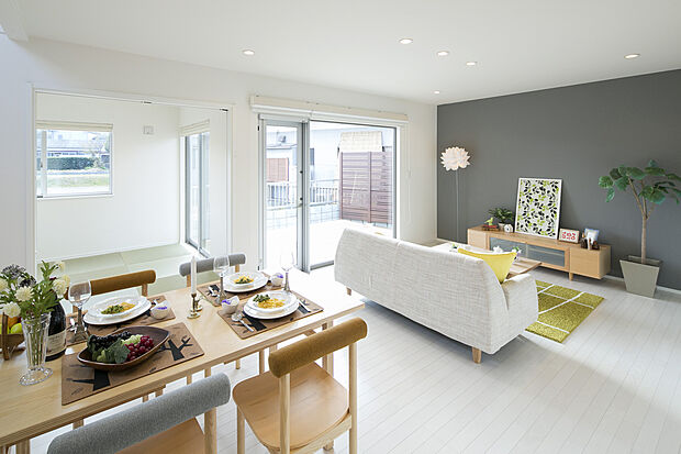 【北欧ナチュラルLDK（施工イメージ）】明るい色合いと木の質感が心地よい北欧ナチュラルスタイルのLDK施工イメージです。