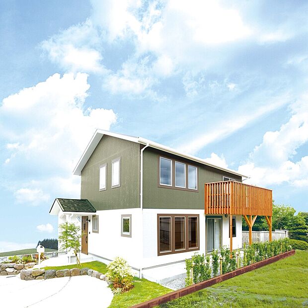 【NORDIC HOUSE 参考プラン】やさしい色合いと木の温もりが調和する北欧スタイルの住まい。外とつながるバルコニーが、暮らしに開放感とゆとりをもたらします。室内は自然光が広がる明るい空間で、家族が心地よく過ごせる設計に。グリーンやインテリアが映える、ぬくもりある暮らしを楽しめます。日常にやさしさと心地よさをプラスする住まいです。