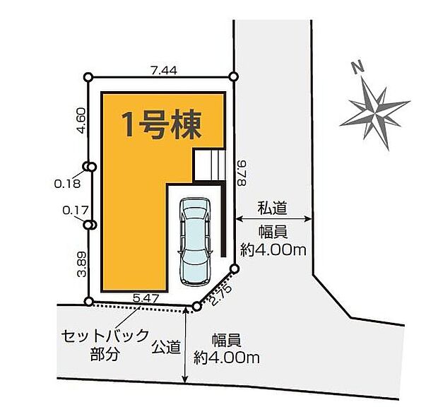 ≪全体区画図≫
南東角地☆日当たり良好♪
車通りの少ない前面道路 小さなお子様がいても安心です。
ビルトインガレージの車庫は雨からお気に入りのお車を守ってくれます♪