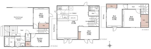 (1号棟)、価格8780万円、4LDK+S、土地面積85.87m2、建物面積122.55m2