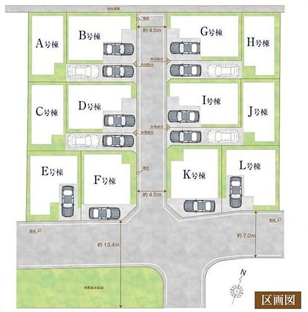 【全体区画図】新たな出会いも楽しみな全12邸の分譲地！同じ年頃のお子さまとの出会いや地域ぐるみでの子育てが出来そうですね♪