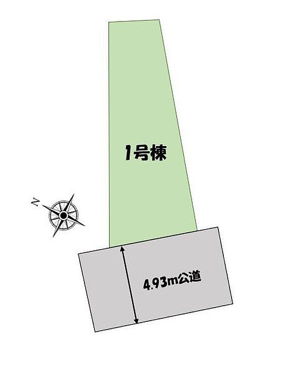 【全体区画図】南西側の前面道路なので陽当たり良好です！